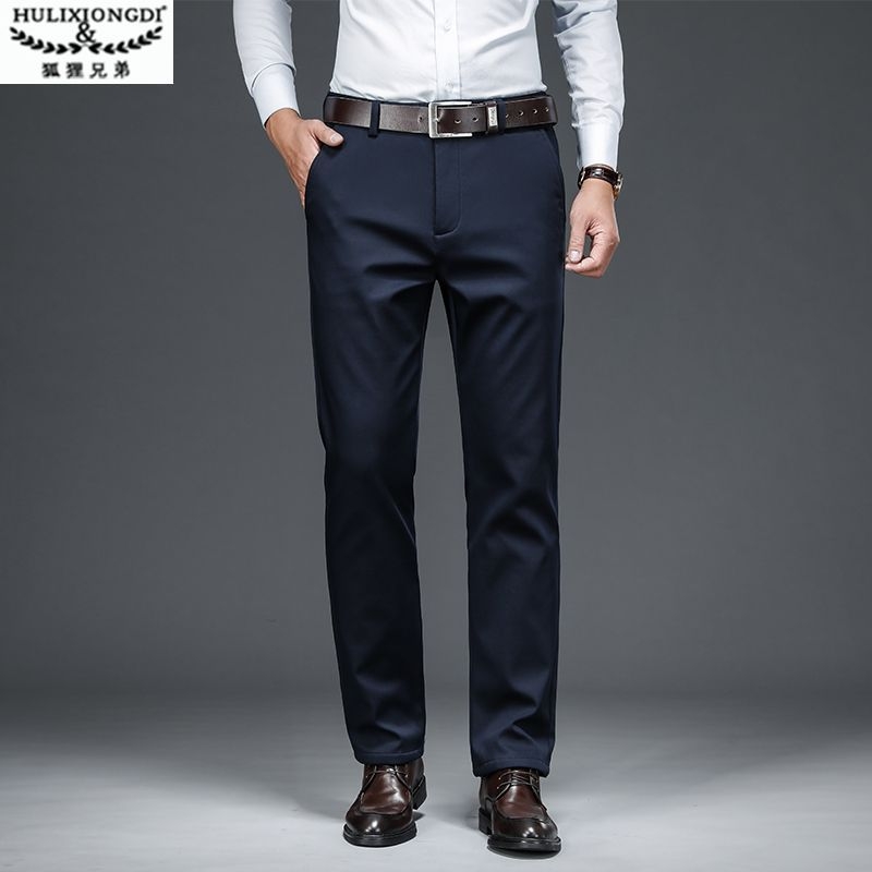 Fox Brothers meeste sirge lõikega püksid, keskjoon, mikroelastsus, Korea stiil