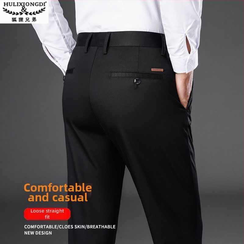 Fox Brothers meeste sirge lõikega püksid, keskjoon, mikroelastsus, Korea stiil