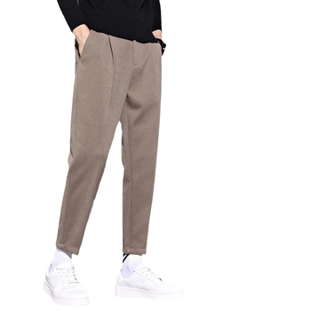 Muške hlače uskog kroja, korejskog stila, srednji pojas, zip, elastan materijal