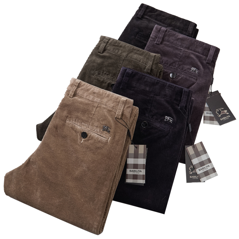 Corduroy Casual Pants – Zima 2025, Muški, ravnih krojeva, srednji pojas, pamuk 73,5%