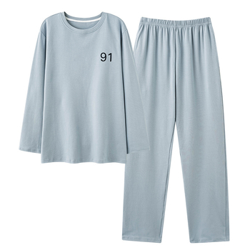 Muški Modal pijama set, pulover s okruglim izrezom, minimalistički i ležerni stil, dugi rukavi, 90–95% modal vlakna