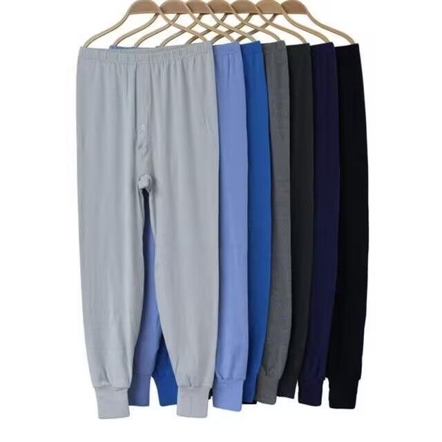 Open-Crotch Nursing Pants za starije bolesnike na postelji, 100% pamuk, ultra tanko, zadržava toplinu, za muškarce