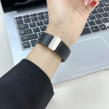 Remen od prave kože za pametni sat, 20/22 mm, kompatibilan sa Samsungom, Garminom, Huaweiom, Casiom i drugima; jednostavan stil, s presavijajućom kopčom.