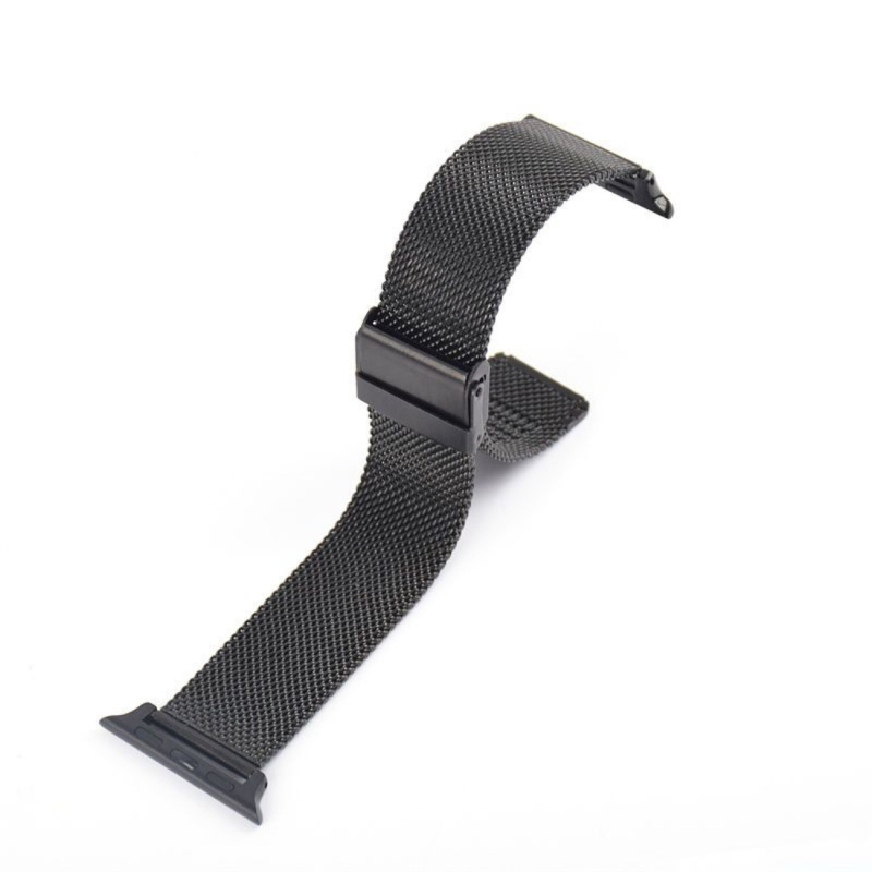 FKFM Curea de ceas din oțel inoxidabil Milanese, cu închidere prin buton snap, compatibilă cu Samsung, Apple și Huawei