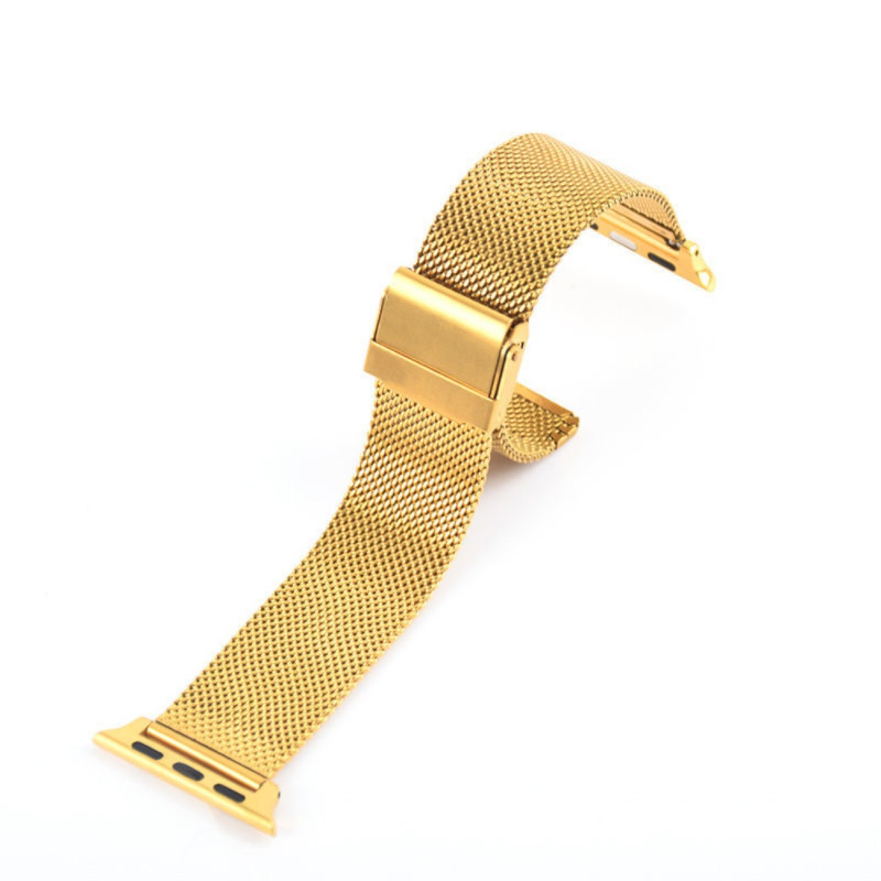 FKFM Curea de ceas din oțel inoxidabil Milanese, cu închidere prin buton snap, compatibilă cu Samsung, Apple și Huawei