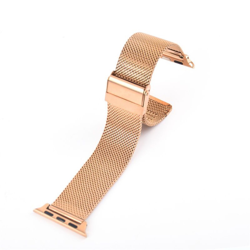 FKFM Curea de ceas din oțel inoxidabil Milanese, cu închidere prin buton snap, compatibilă cu Samsung, Apple și Huawei