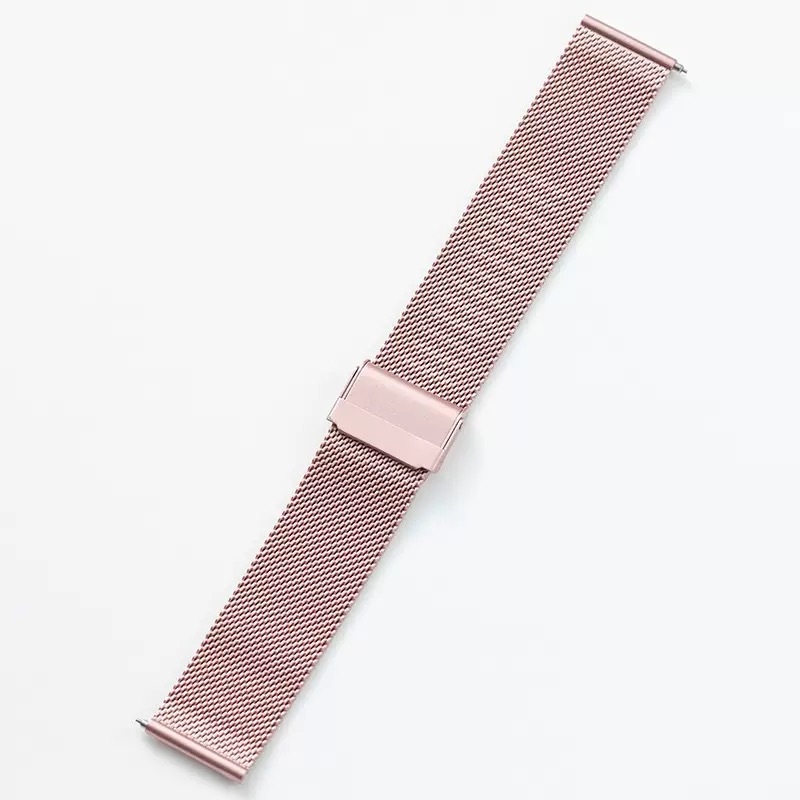 FKFM Curea de ceas din oțel inoxidabil Milanese, cu închidere prin buton snap, compatibilă cu Samsung, Apple și Huawei