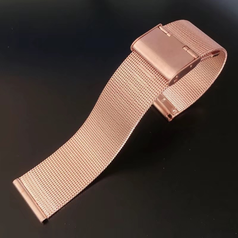 FKFM Curea de ceas din oțel inoxidabil Milanese, cu închidere prin buton snap, compatibilă cu Samsung, Apple și Huawei