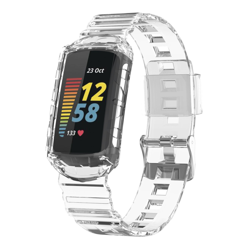 Armor silikon remen za Fitbit Charge6/Charge45 – jednodijelni univerzalni remen s kariranim uzorkom, kopča s jednim prstenom, prilagodljiva veličina sučelja