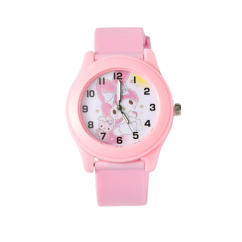 Dječji silikonski kvarcni sat, okrugli brojčanik, plastični remen, kućište od legure, spiralna krunica