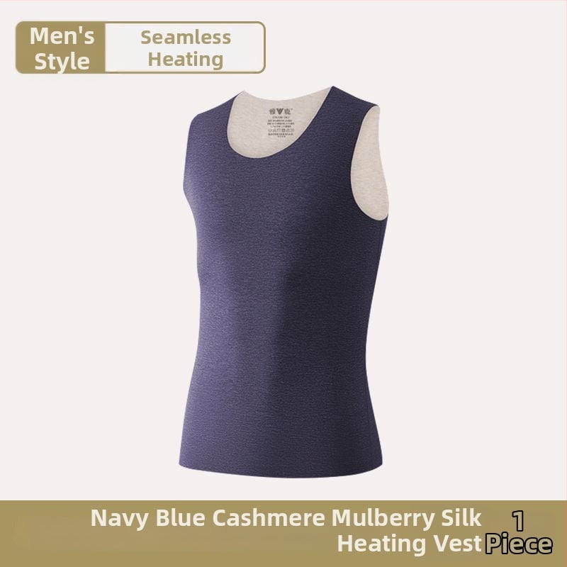 Vīriešu termiskā veste ar dubultiem slāņiem, apaļā kakla, poliestera audums, antibakteriāla funkcija, bieza audums 251–300 g/m²