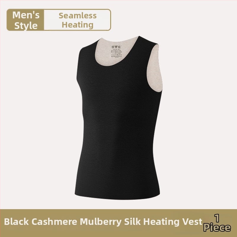 Vīriešu termiskā veste ar dubultiem slāņiem, apaļā kakla, poliestera audums, antibakteriāla funkcija, bieza audums 251–300 g/m²