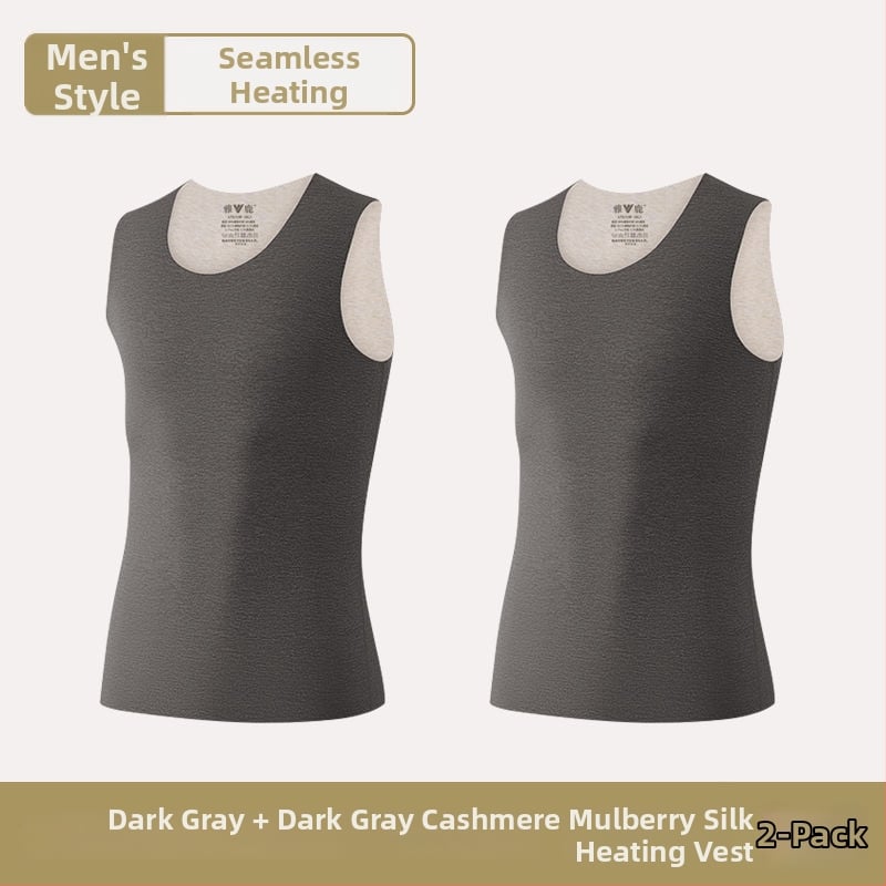 Vīriešu termiskā veste ar dubultiem slāņiem, apaļā kakla, poliestera audums, antibakteriāla funkcija, bieza audums 251–300 g/m²