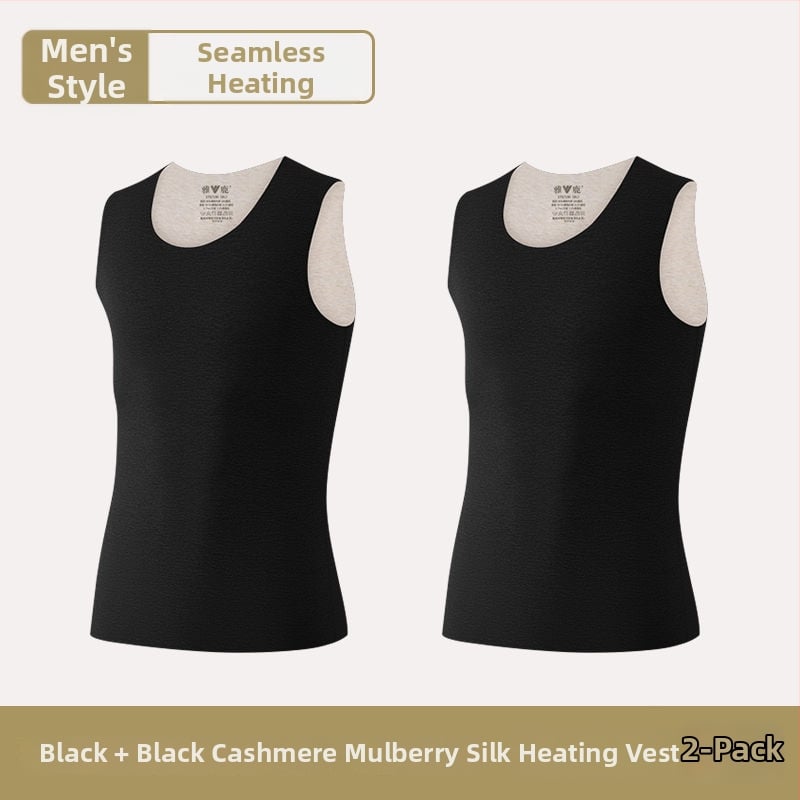 Vīriešu termiskā veste ar dubultiem slāņiem, apaļā kakla, poliestera audums, antibakteriāla funkcija, bieza audums 251–300 g/m²