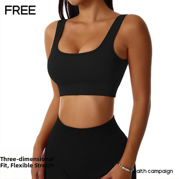 Sieviešu bezšuvju U‑formas jogas sporta top, adīts materiāls, mitrumu vadība, 90% neilons + 10% spandekss, ar iekšējiem spilventiņiem, zīmols MLGFSC