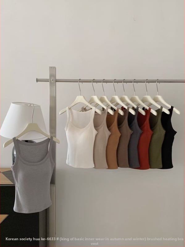 Korean Society Kamizole Veste – Tievs siluets, Vienkāršs raksts, Viskoze un kokvilnas maisījums, Vasarā 2025