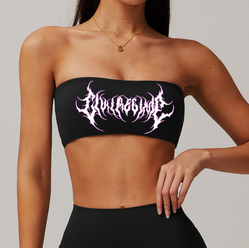 Civil sieviešu sporta Tube Top ar krūšu spilventiņu, augsta elastība, mitruma vadīšana, elpojošs, ātri žūst, Nylon-Spandex