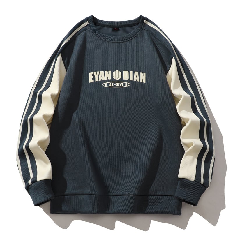Muški sweatshirt za jesen 2025, svestran korejski stil, dugi rukav, ležeran kroj, veličine M-8XL, svakodnevna osnovna odjeća