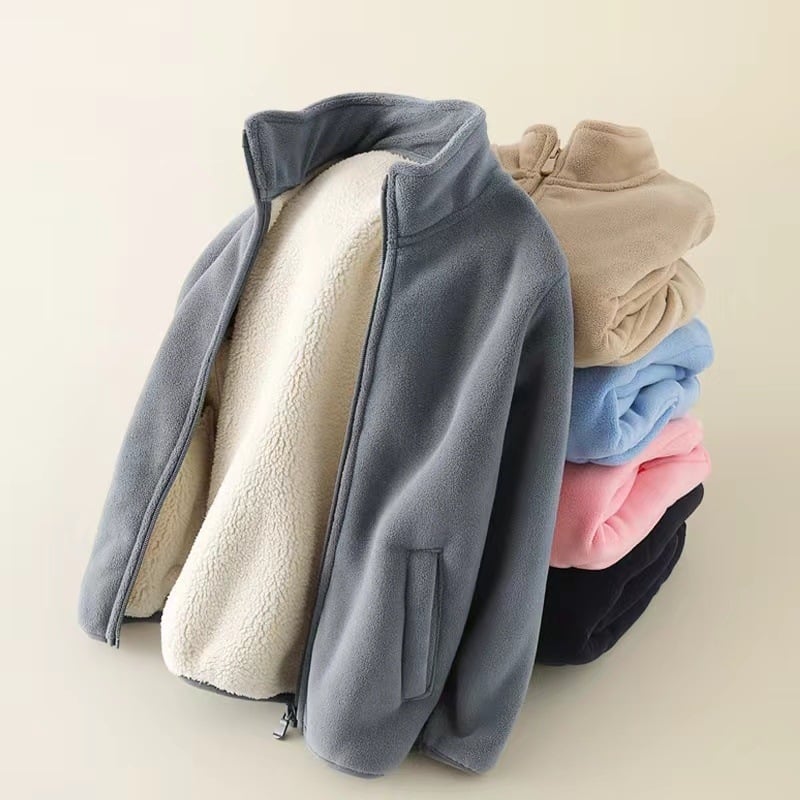 Bērnu ziemas flīsa jaka, unisex, bieza, ķīmisko šķiedru maisījums, iekšējā velūra odere