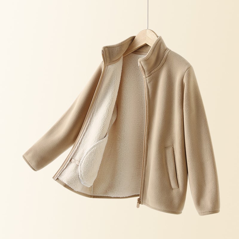 Bērnu ziemas flīsa jaka, unisex, bieza, ķīmisko šķiedru maisījums, iekšējā velūra odere