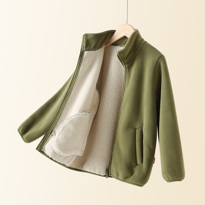 Bērnu ziemas flīsa jaka, unisex, bieza, ķīmisko šķiedru maisījums, iekšējā velūra odere