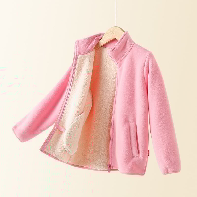 Bērnu ziemas flīsa jaka, unisex, bieza, ķīmisko šķiedru maisījums, iekšējā velūra odere