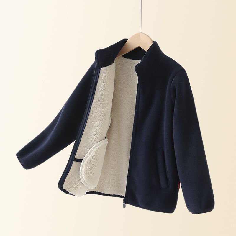 Bērnu ziemas flīsa jaka, unisex, bieza, ķīmisko šķiedru maisījums, iekšējā velūra odere