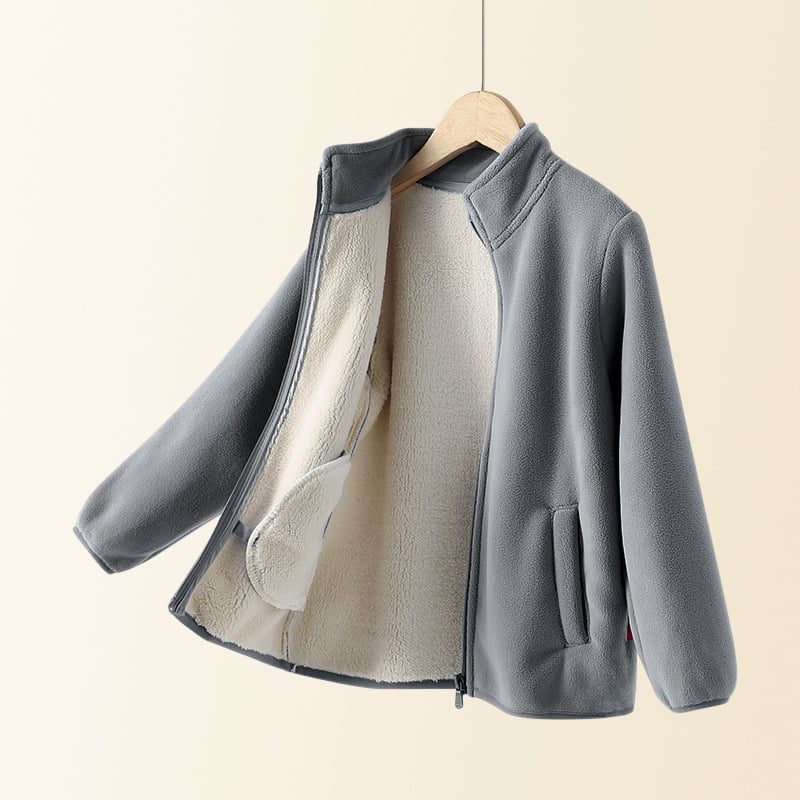 Bērnu ziemas flīsa jaka, unisex, bieza, ķīmisko šķiedru maisījums, iekšējā velūra odere