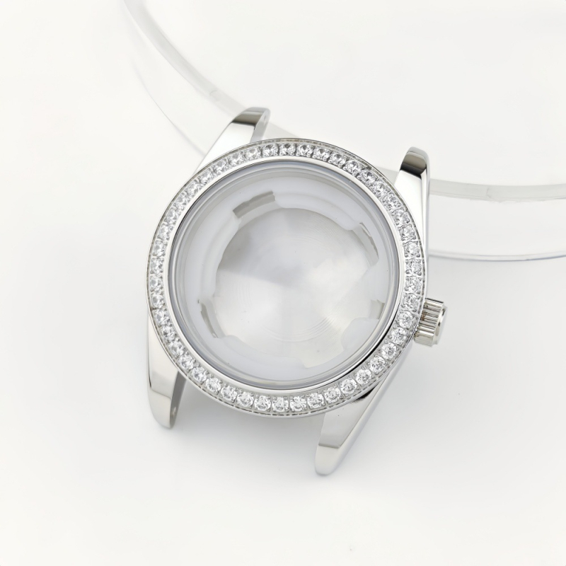 NH05 pulksteņa korpuss – dimantu bezel mehāniskam sieviešu pulkstenim (modifikācijas daļa) – Iepakojums: 1, Pavasaris 2025, Zīmols: Cits, Importēt: Nē