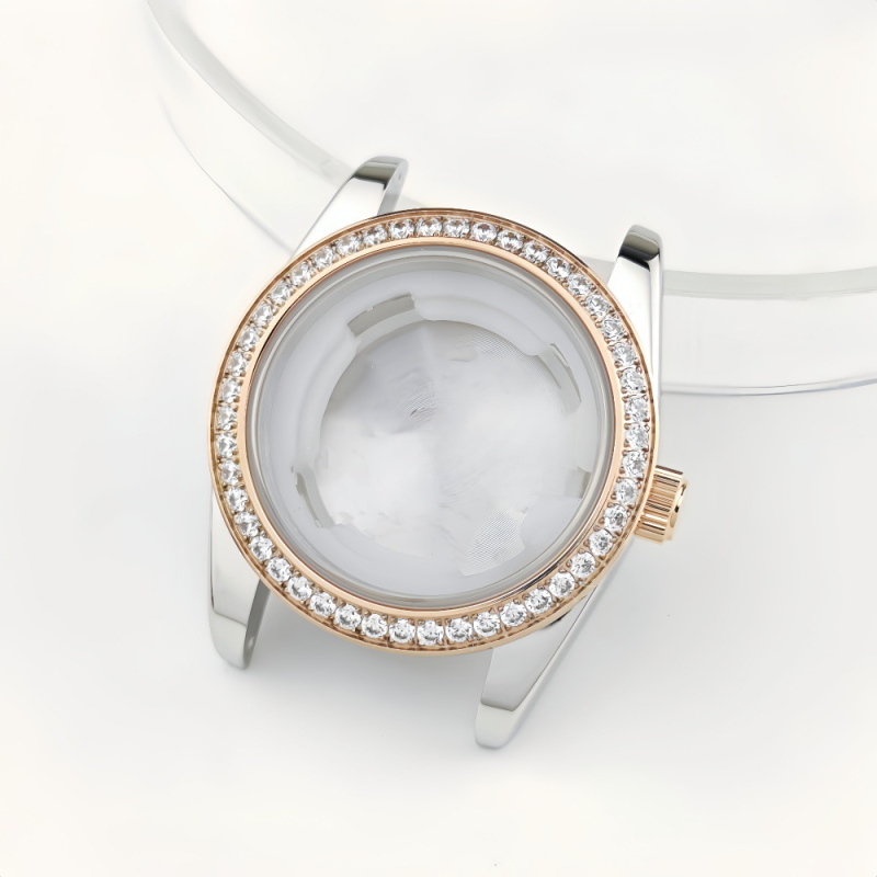 NH05 pulksteņa korpuss – dimantu bezel mehāniskam sieviešu pulkstenim (modifikācijas daļa) – Iepakojums: 1, Pavasaris 2025, Zīmols: Cits, Importēt: Nē