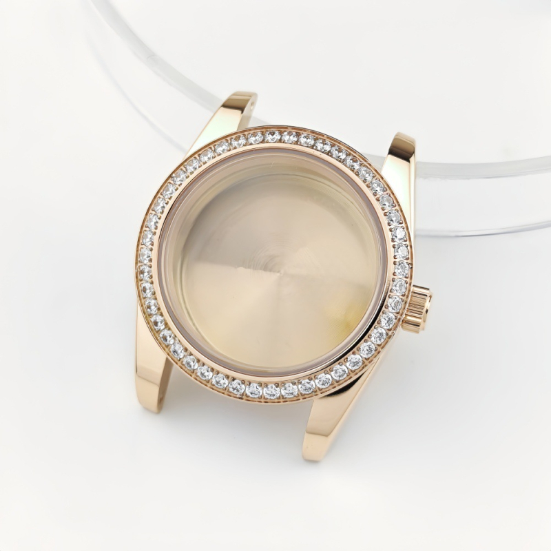 NH05 pulksteņa korpuss – dimantu bezel mehāniskam sieviešu pulkstenim (modifikācijas daļa) – Iepakojums: 1, Pavasaris 2025, Zīmols: Cits, Importēt: Nē