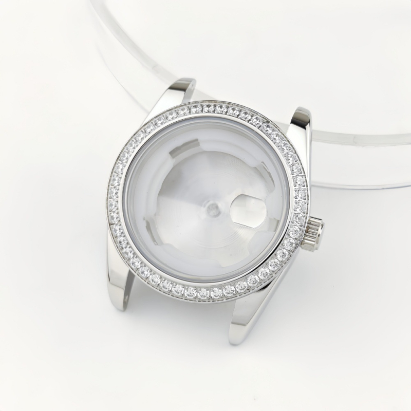 NH05 pulksteņa korpuss – dimantu bezel mehāniskam sieviešu pulkstenim (modifikācijas daļa) – Iepakojums: 1, Pavasaris 2025, Zīmols: Cits, Importēt: Nē