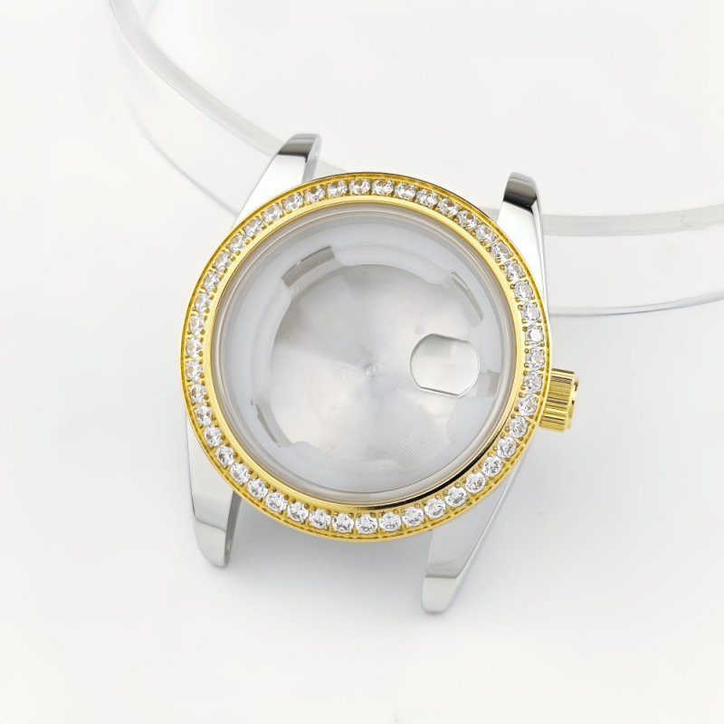 NH05 pulksteņa korpuss – dimantu bezel mehāniskam sieviešu pulkstenim (modifikācijas daļa) – Iepakojums: 1, Pavasaris 2025, Zīmols: Cits, Importēt: Nē