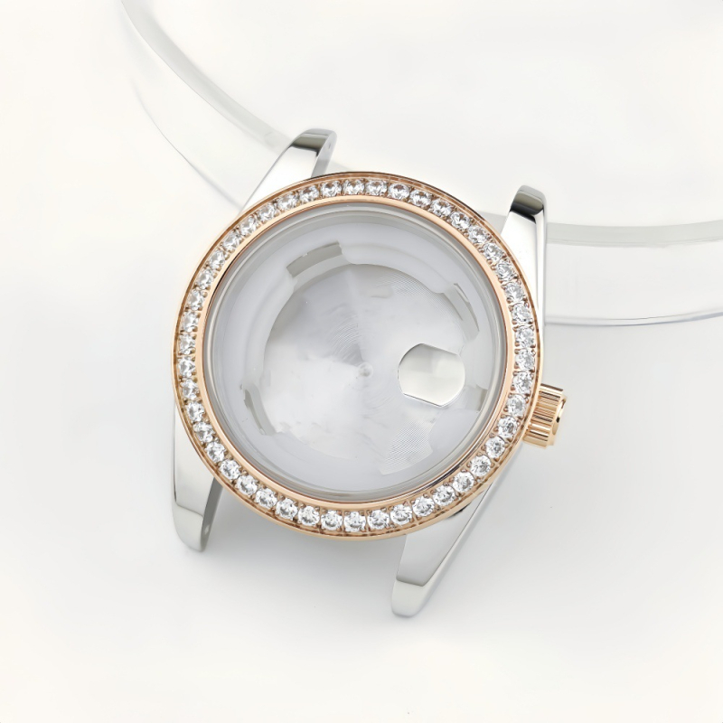 NH05 pulksteņa korpuss – dimantu bezel mehāniskam sieviešu pulkstenim (modifikācijas daļa) – Iepakojums: 1, Pavasaris 2025, Zīmols: Cits, Importēt: Nē