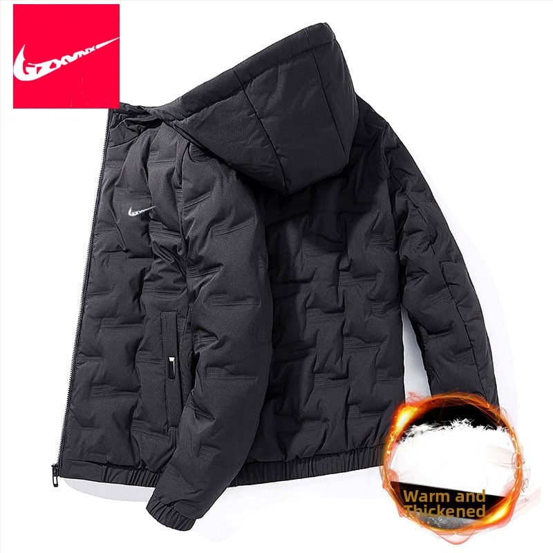 Meeste kamuflaažiga polüestrist täidetud jope, ees tõmblukk, vaba lõige, polüester täidis, polüester vooder