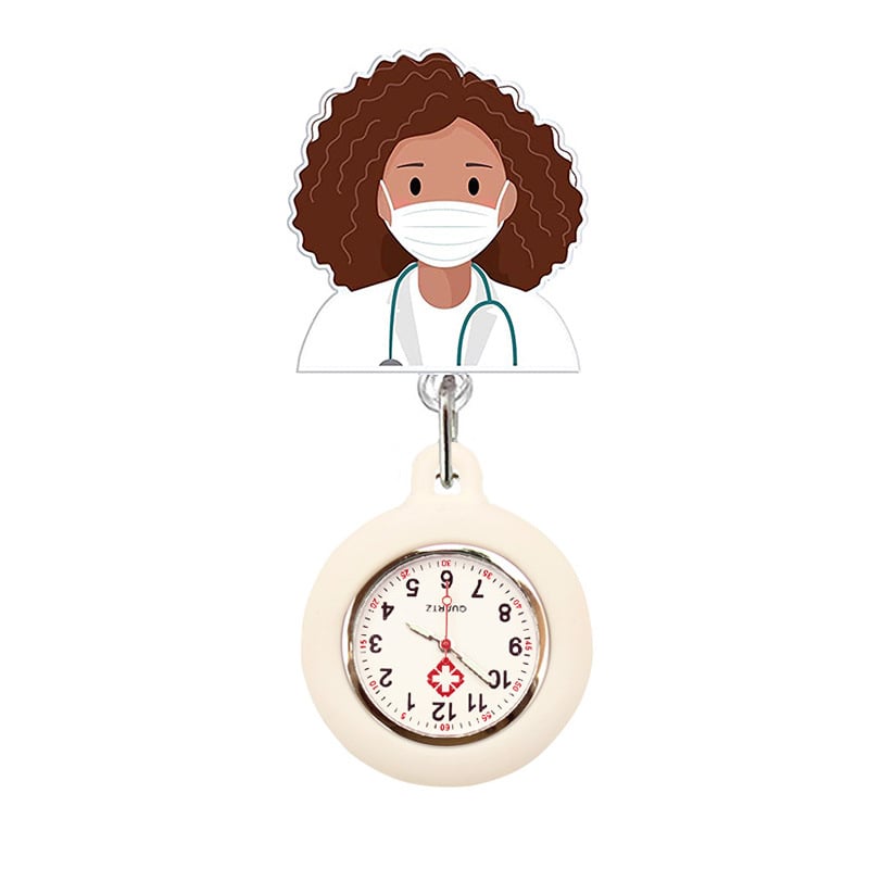 Õde kabataskell klipsiga - elektrooniline käik, silikoonrihm, plastikust korpus, ümmargune näidik