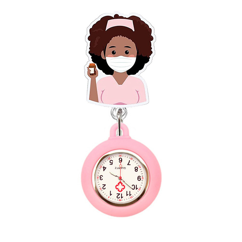 Õde kabataskell klipsiga - elektrooniline käik, silikoonrihm, plastikust korpus, ümmargune näidik