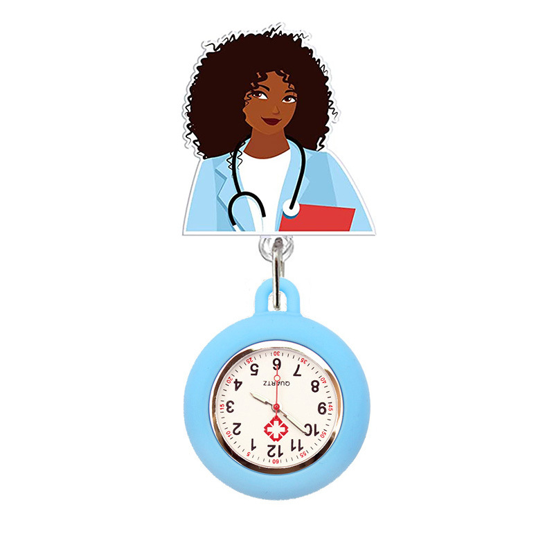 Õde kabataskell klipsiga - elektrooniline käik, silikoonrihm, plastikust korpus, ümmargune näidik