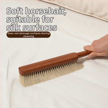 Guļamistabas putekļu suka ar ebenā koka un zirgu matiem, plakana galva, tīrīšanai, iepakojumā 100 gab.