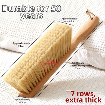 Guļamistabas putekļu suka ar ebenā koka un zirgu matiem, plakana galva, tīrīšanai, iepakojumā 100 gab.