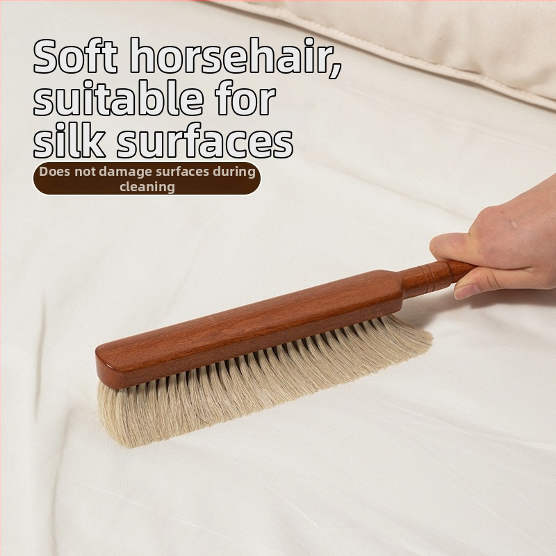 Guļamistabas putekļu suka ar ebenā koka un zirgu matiem, plakana galva, tīrīšanai, iepakojumā 100 gab.