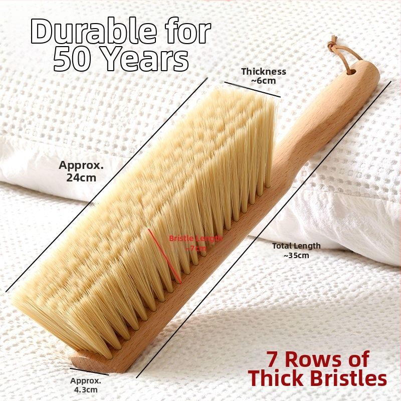 Guļamistabas putekļu suka ar ebenā koka un zirgu matiem, plakana galva, tīrīšanai, iepakojumā 100 gab.