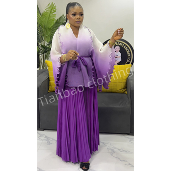 Kostim s suknjom s gradijentnim uzorkom, duga suknja, poliester tkanina, 80–90% poliester