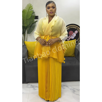 Kostim s suknjom s gradijentnim uzorkom, duga suknja, poliester tkanina, 80–90% poliester