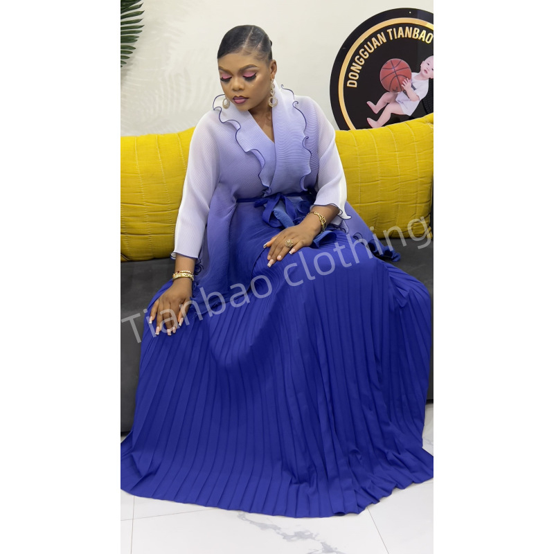 Kostim s suknjom s gradijentnim uzorkom, duga suknja, poliester tkanina, 80–90% poliester