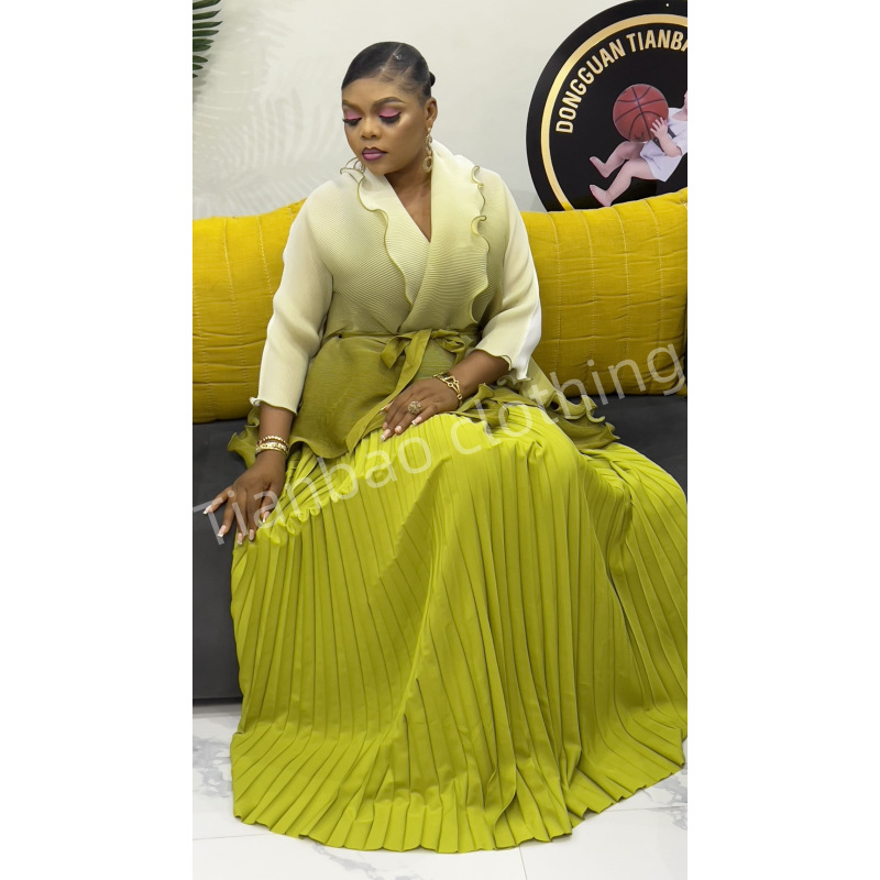 Kostim s suknjom s gradijentnim uzorkom, duga suknja, poliester tkanina, 80–90% poliester