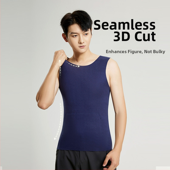 Lando termiskā veste vīriešiem, bezšuvju pamata kārta, apaļš kakls, blīds poliesterа audums 251-300 g/m²