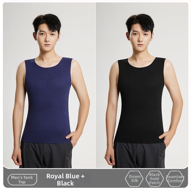 Lando termiskā veste vīriešiem, bezšuvju pamata kārta, apaļš kakls, blīds poliesterа audums 251-300 g/m²