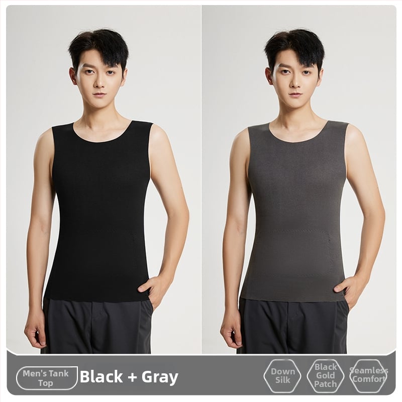 Lando termiskā veste vīriešiem, bezšuvju pamata kārta, apaļš kakls, blīds poliesterа audums 251-300 g/m²