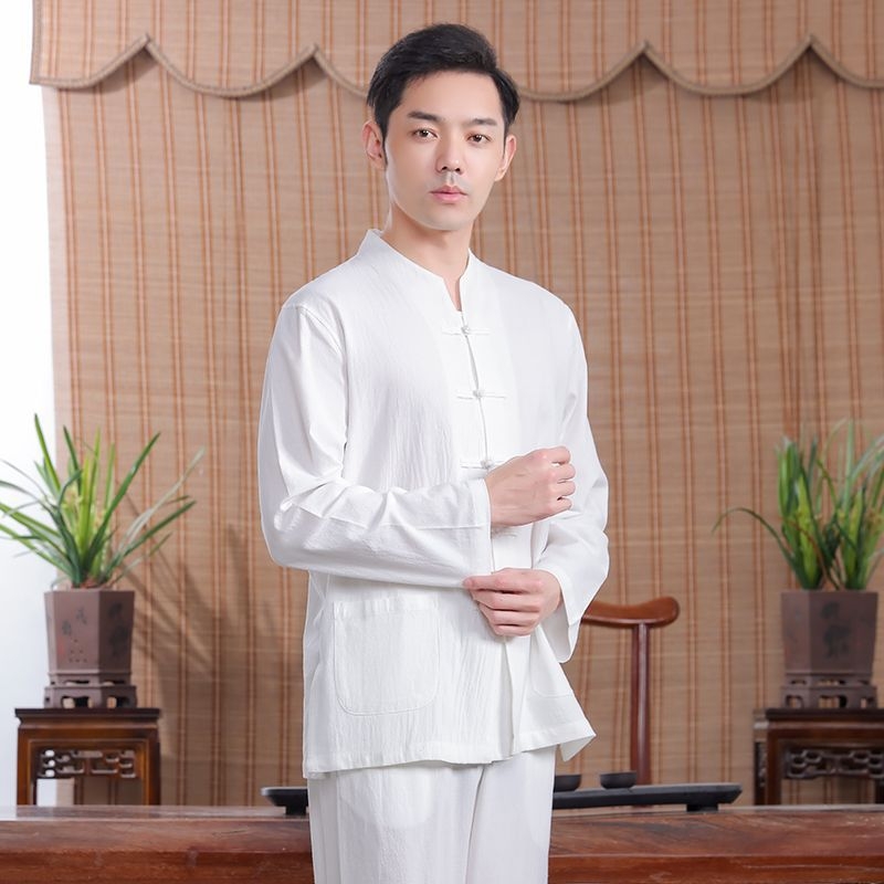 Unisex Zen meditacijski set odjeće u Tang stilu, pamuk, 90–95% pamuka, naborana tekstura